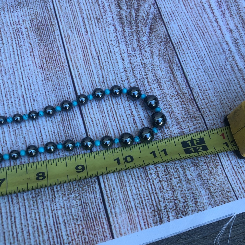 Hematite & Turquoise Necklace - Picture 11 of 11